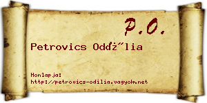 Petrovics Odília névjegykártya